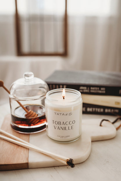 Tobacco Vanille Classic Clear Candle