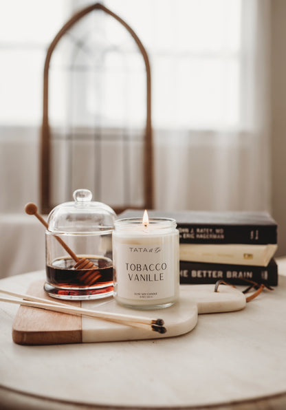 Tobacco Vanille Classic Clear Candle